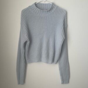 Love Change Light blue Women's Cowl Neck knit Sweater size Large